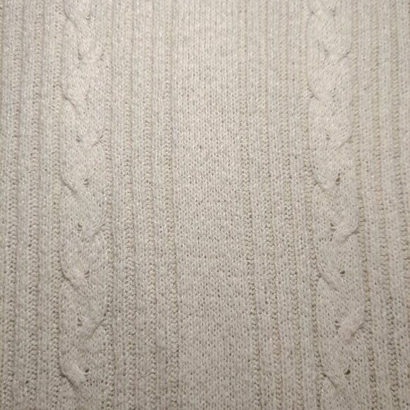 American Eagle Thermal Cable Knit Cream/White Sweater Medium - Picture 4 of 5